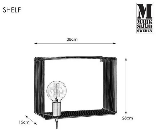 Markslöjd 107814 - Fali lámpa SHELF 1xE27/60W/230V
