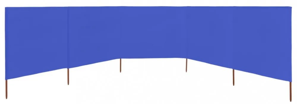 azúrkék 5 paneles szövet szélfogó 600 x 160 cm