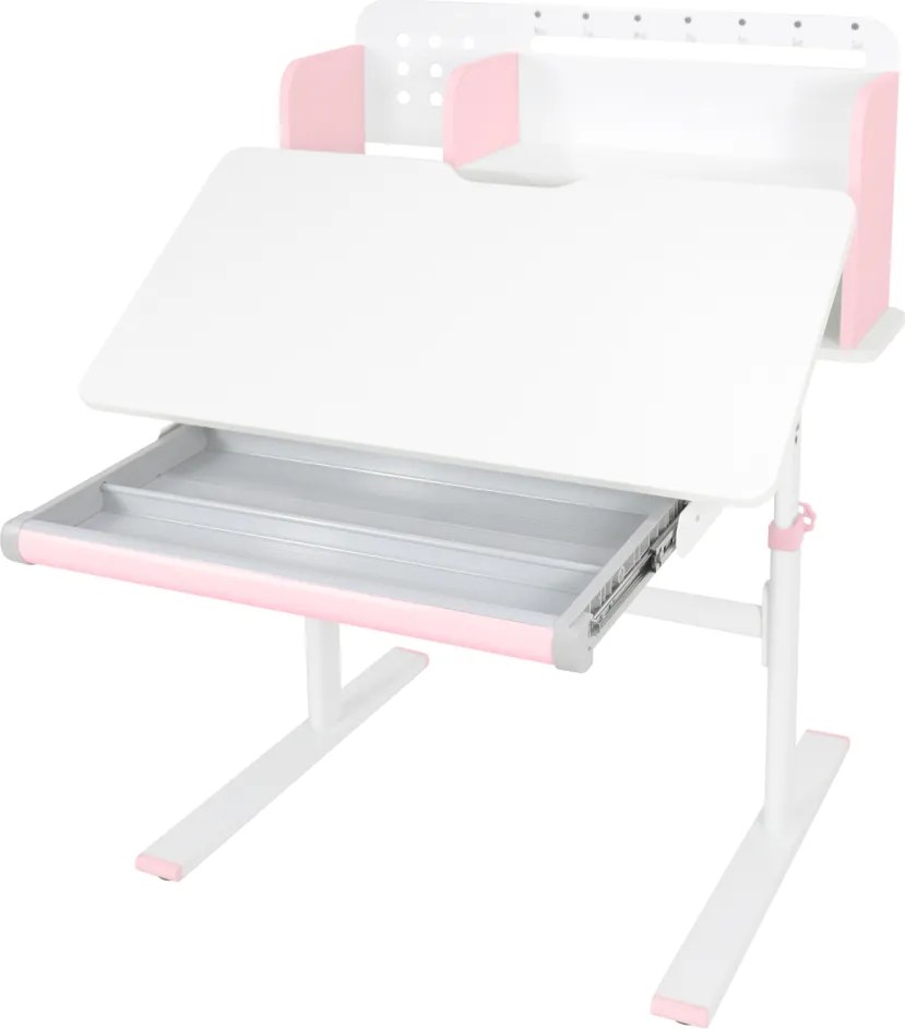 Növekvő íróasztal, rózsaszín/fehér, ADAN