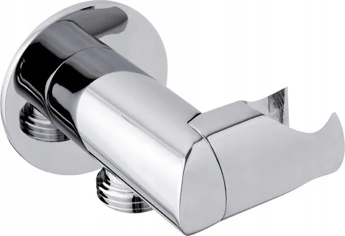 Szögcsatlakozó forgatható fogantyúval, kerek, króm