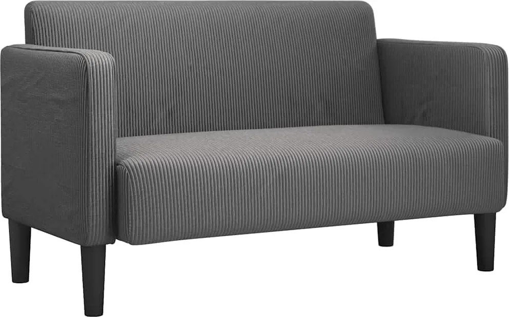 vidaXL sötétszürke kordbársony szövet loveseat kanapé 109 cm