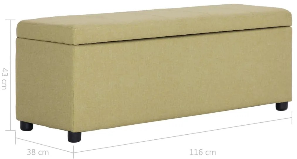 zöld poliészter pad tárolórekesszel 116 cm