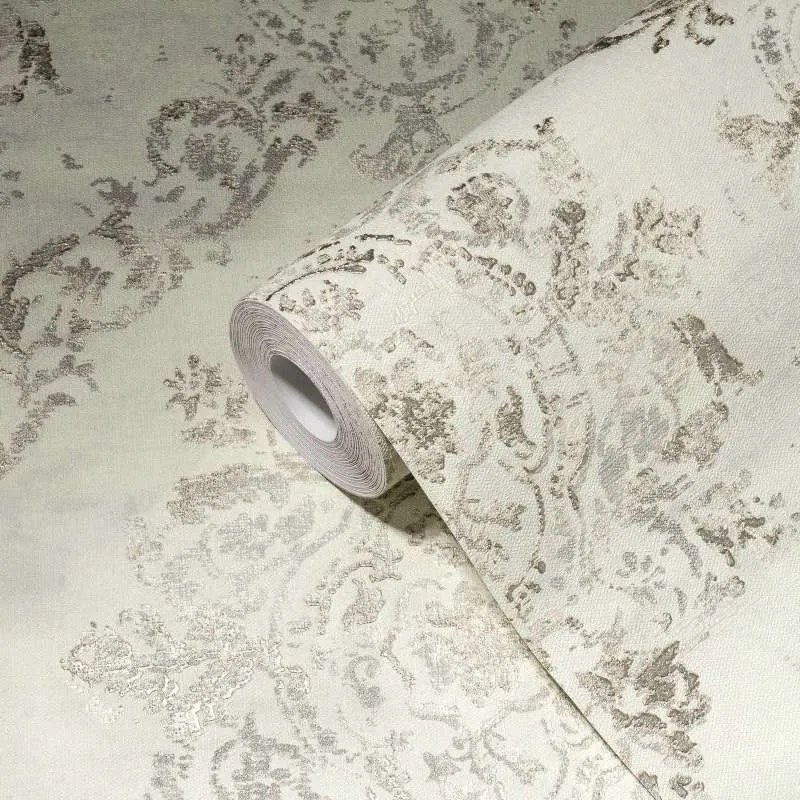 Vinyl tapéta flizelin szürke-ezüst glamour dísz 10 m x 53 cm