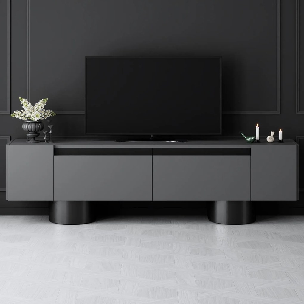 TV szekrény Bohem - Anthracite, Black