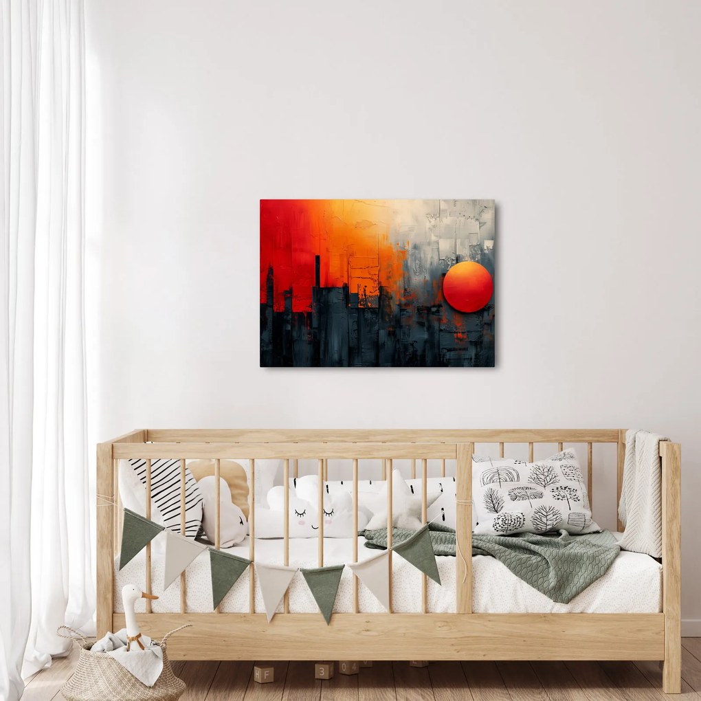 Kép - Absztrakt festmény a városról (70x50 cm)