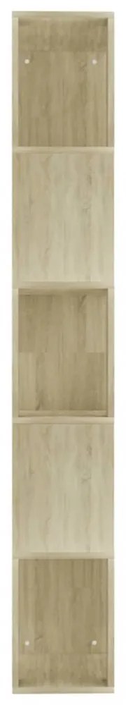 sonoma tölgy szerelt fa könyvszekrény/térelválasztó 45x24x159cm
