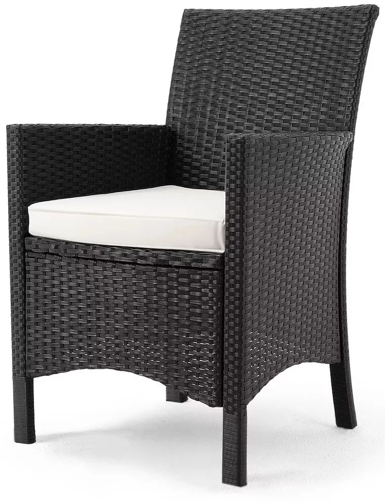 Casaria® Kerti rattan garnitúra Berlin 1+8 - fekete/fa
