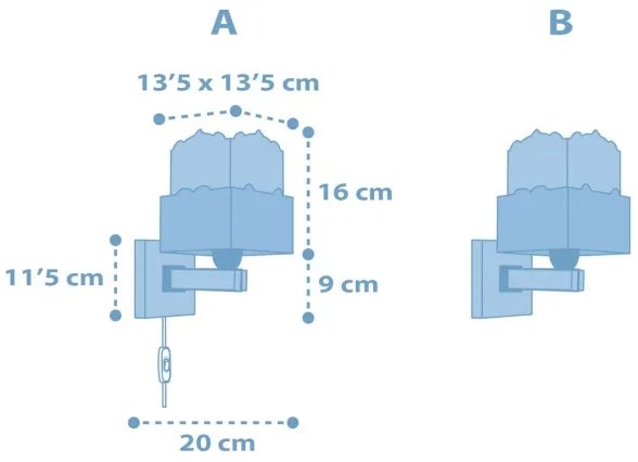 Dalber 63169T - Gyermek fali lámpa PANDA 1xE27/60W/230V kék