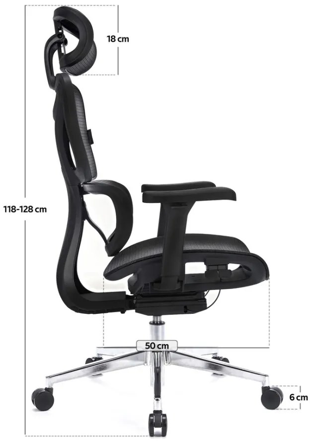 Professzionális irodai szék / forgószék / főnöki szék LVN System Control Pro fekete LV0656