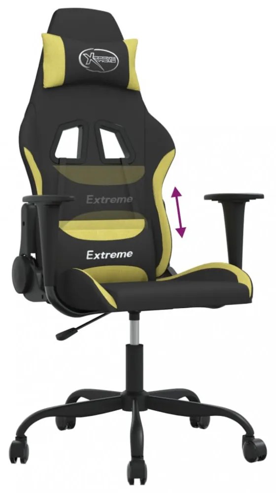 vidaXL fekete és világoszöld szövet játékszék