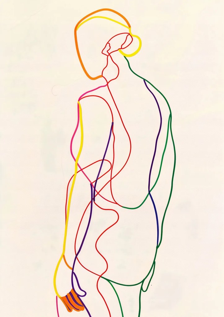 Poszter 29,7x42cm Szivárványos körvonal