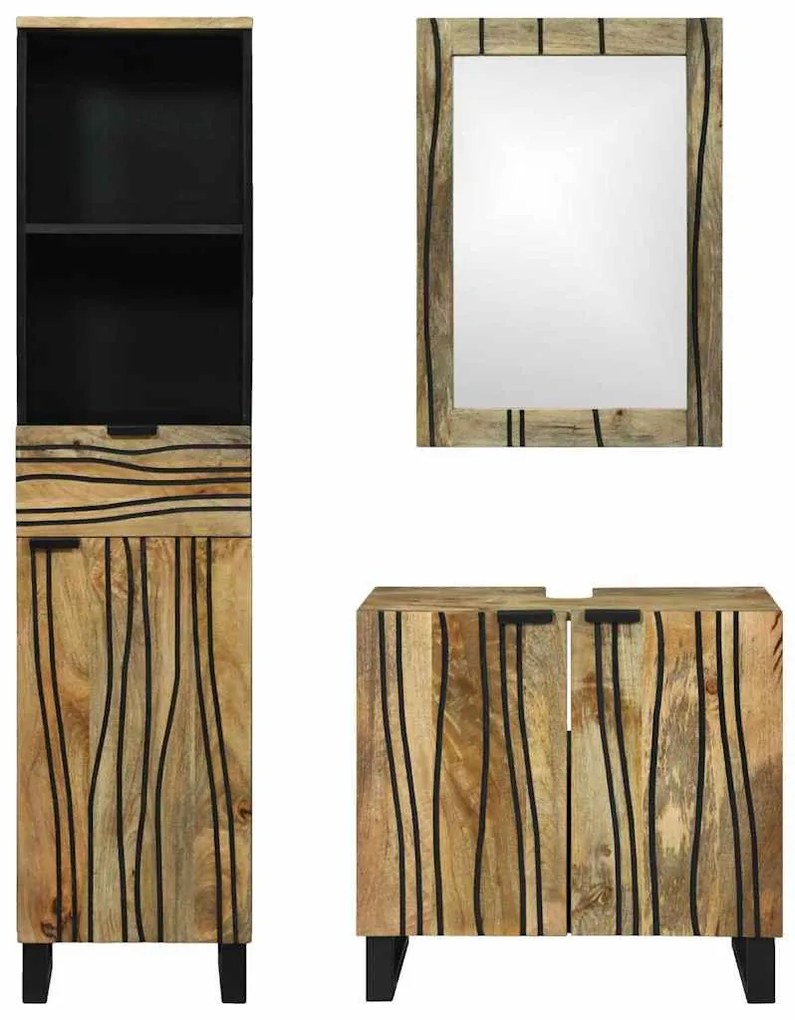 Fürdőszoba bútor szett fiókkal 3 pcs Barna 38 x 33 x 160 cm