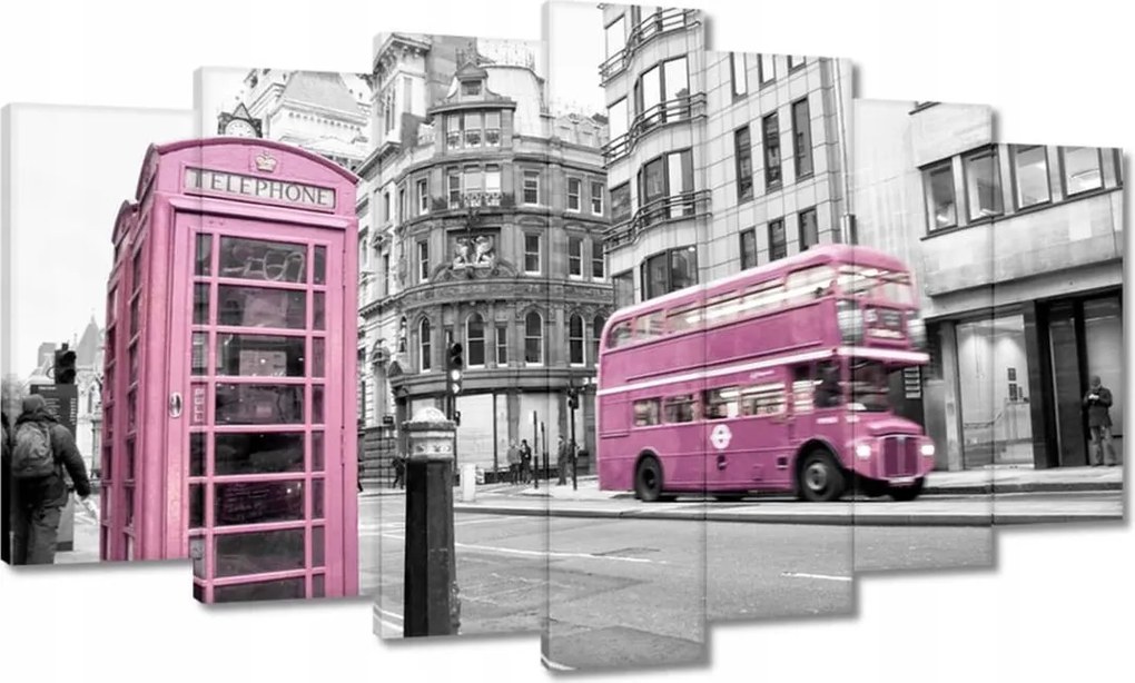 Vászonkép 140x80 Púderrózsaszín busz