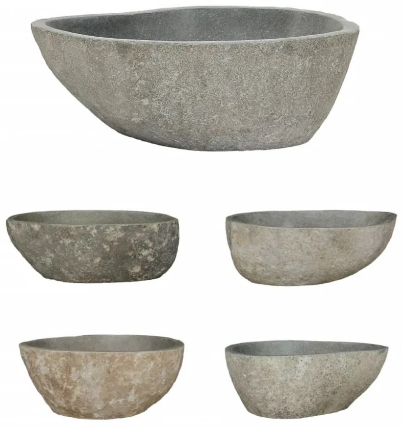 Ovális folyami kő mosdókagyló 38-45 cm