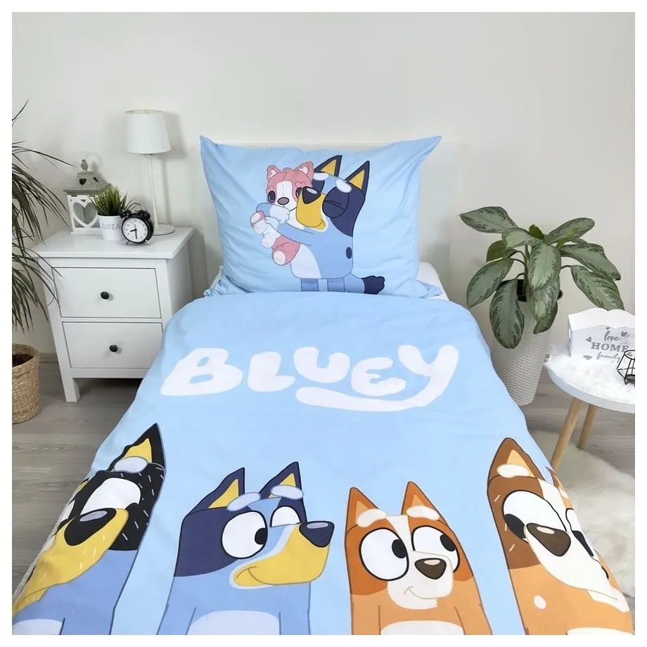 Egyszemélyes pamut gyerek ágyneműhuzat 140x200 cm Bluey – Jerry Fabrics
