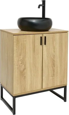 Ceramia Easy fürdőszobaszekrény mosdóval 60x73x36 cm világos tölgy fényes EASYUMDB6