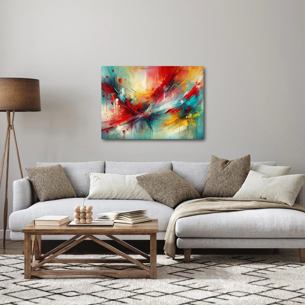 Kép – Absztrakció pirossal (70x50 cm)