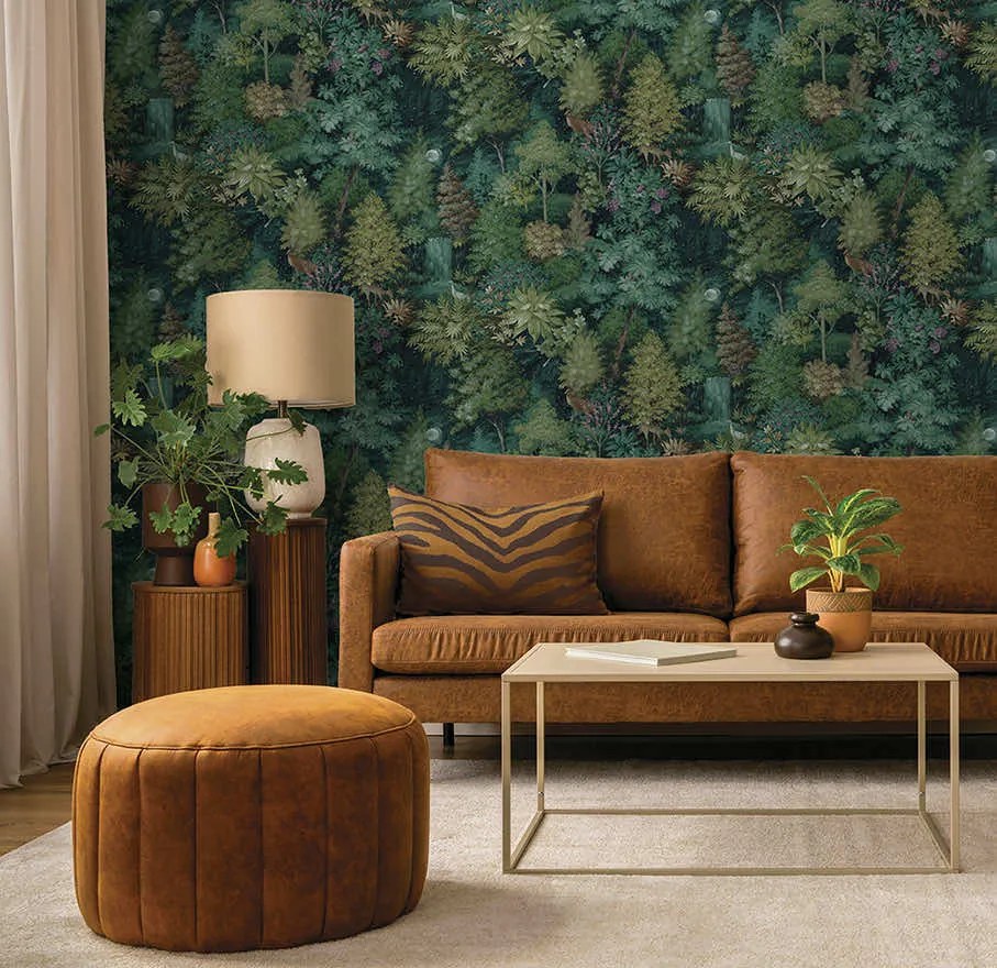 Holden Decor Imaginarium 3 Midnight Woods zöld erdei jelenetes papír tapéta – 14151