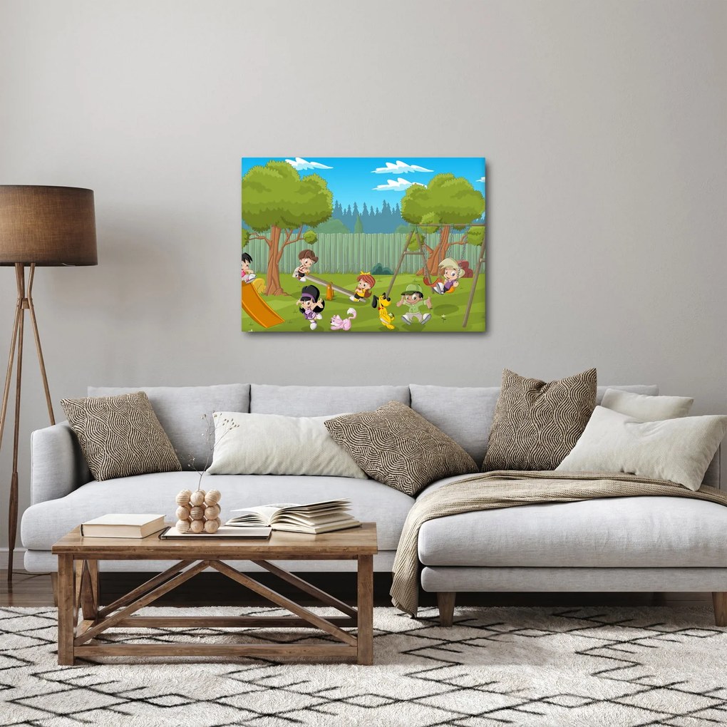 Kép - gyerekek a játszótéren (70x50 cm)