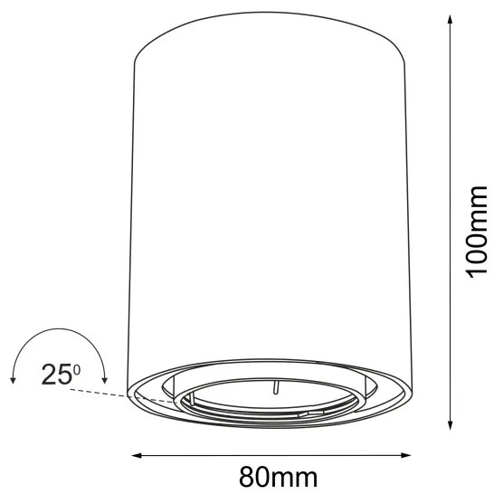 Brosline 1258 - POINT spotlámpa 1xGU10/10W/230V fekete