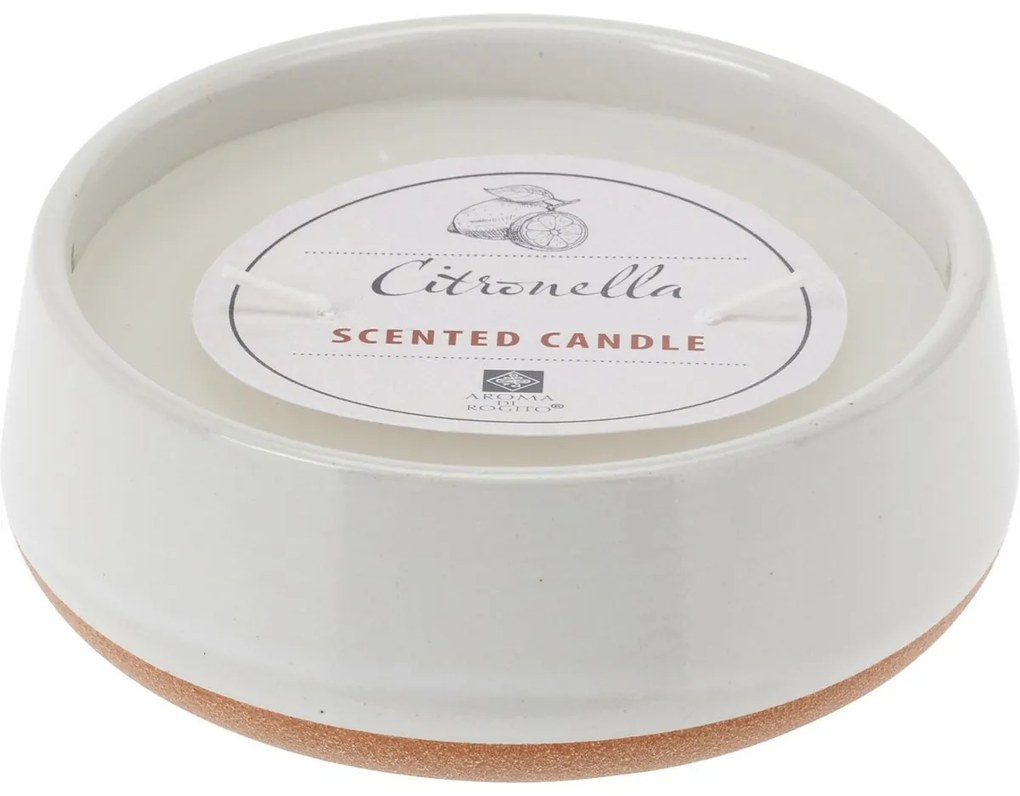 Citronella repelláló gyertya, fehér, 420 g, 12 x 4,5 cm
