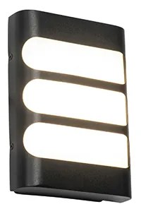 Kültéri fali lámpa fekete, LED-del, fény/sötétség érzékelővel - Gaev