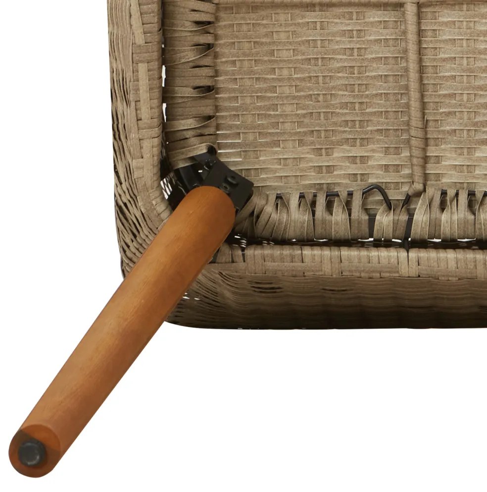 3 részes Kert Étkező Szett Bézs Poly Rattan