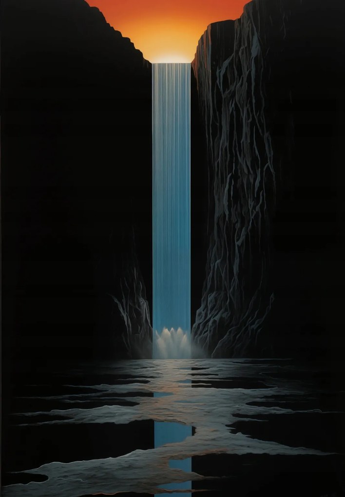 Poszter 68x98cm Fény vízesés