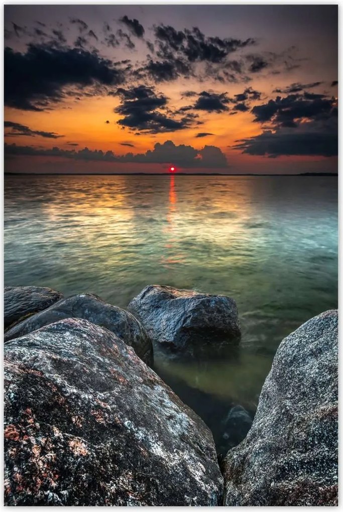 Poszterek 80x120 Sziklák Tenger Nap