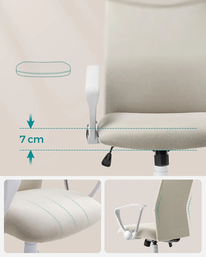 SONGMICS irodai szék, ergonomikus szék cappuccino bézs színben