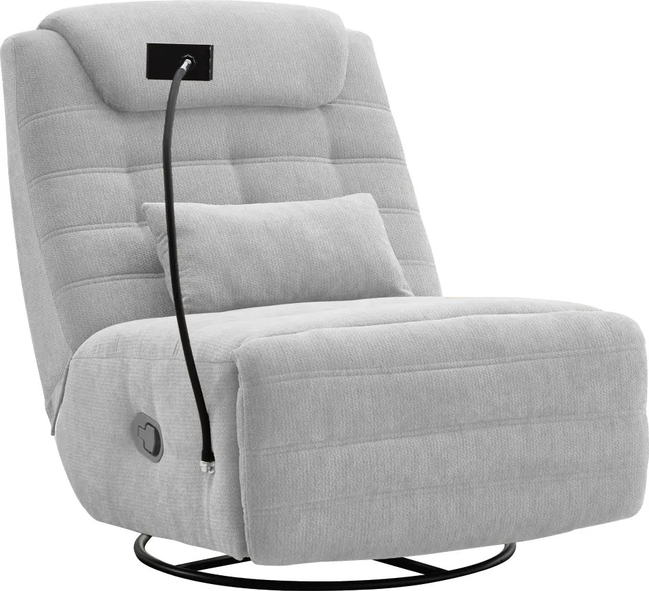 Luxus forgó fotel, hintafotel, világosszürke, UMBRO