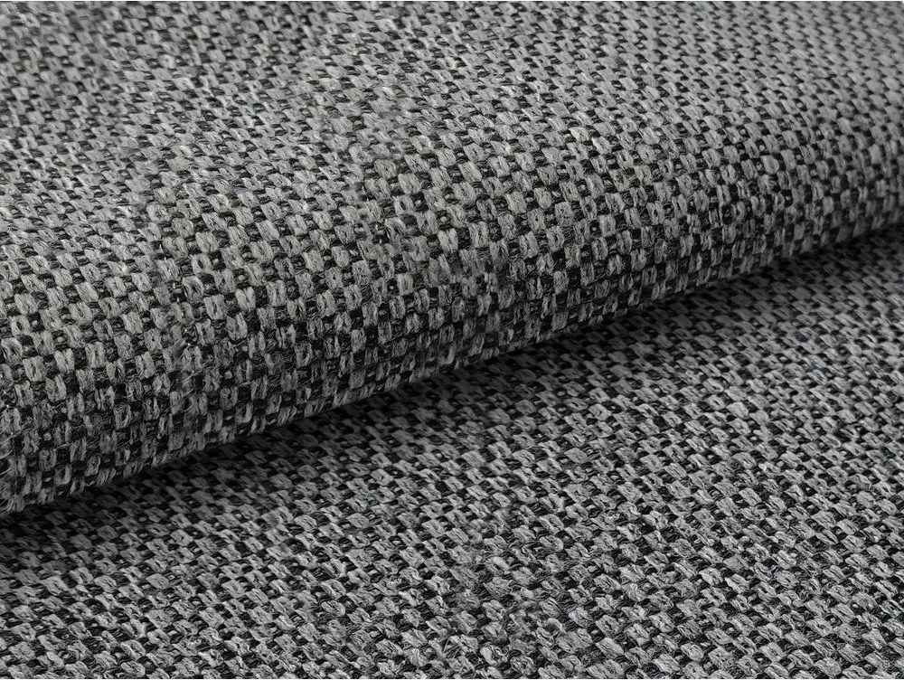 Sötétszürke kárpitozott ágyneműtartós franciaágy ágyráccsal 160x200 cm Mano – Makamii