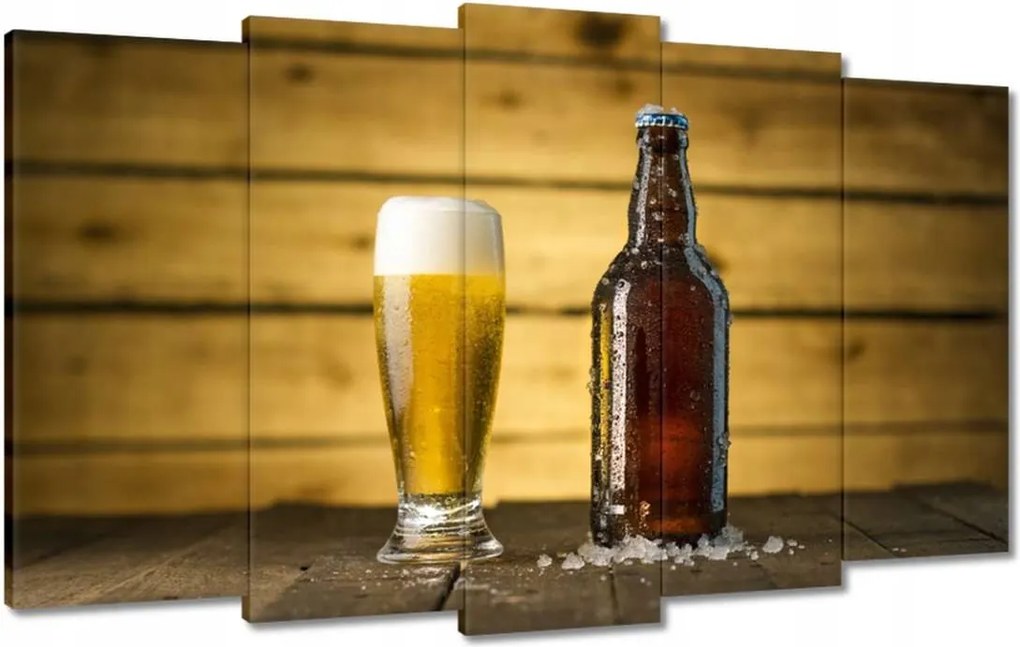 Vászonkép 100x60 Fagyasztott sör üvegben