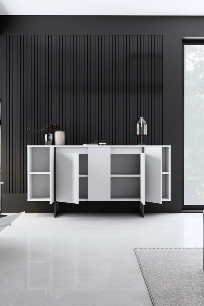 Luxe - fehér/fekete komód