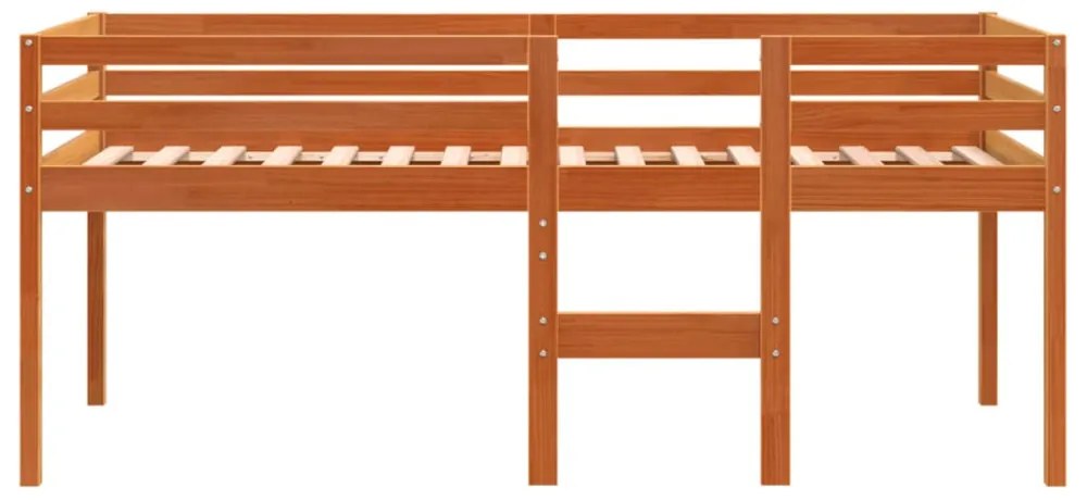 viaszbarna tömör fenyőfa magasított ágy 90 x 200 cm