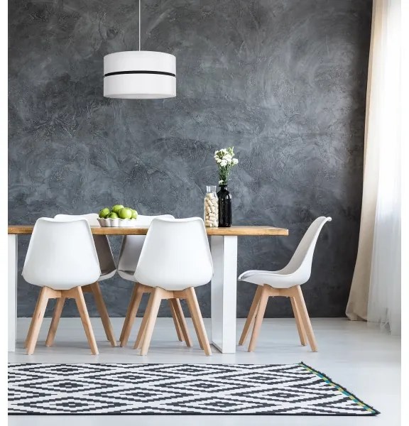 Duolla - Csillár zsinóron DUO 1xE27/15W/230V átm. 40 cm fehér/fekete