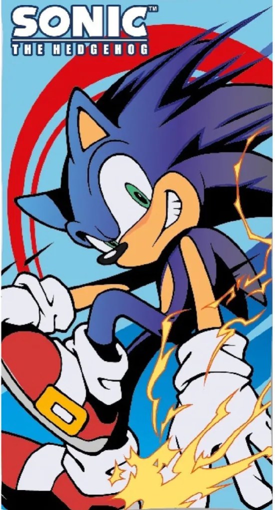 Sonic a sündisznó Electric Speed fürdőlepedő, strand törölköző 70x140cm (Fast Dry)