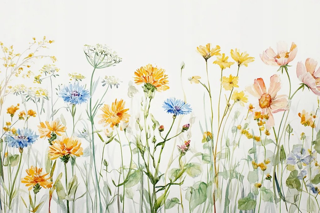 Fotótapéta Flizelina Rét Kert Színes Virágok Tavasz Nyár 312x219 ragasztó