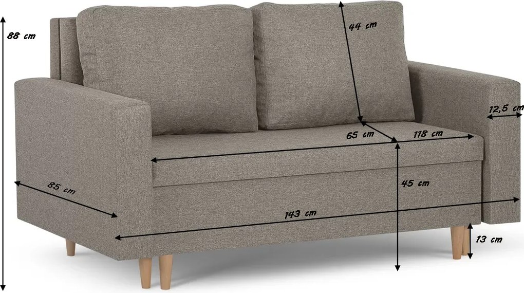 KENO Kétszemélyes kinyitható kanapé Menta