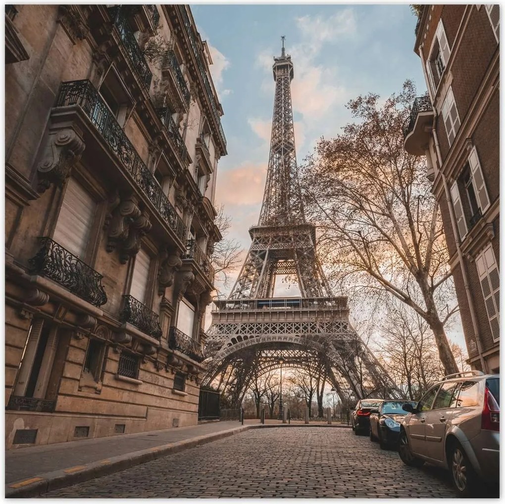 Poszterek 140x140 Eiffel-torony Párizs utca