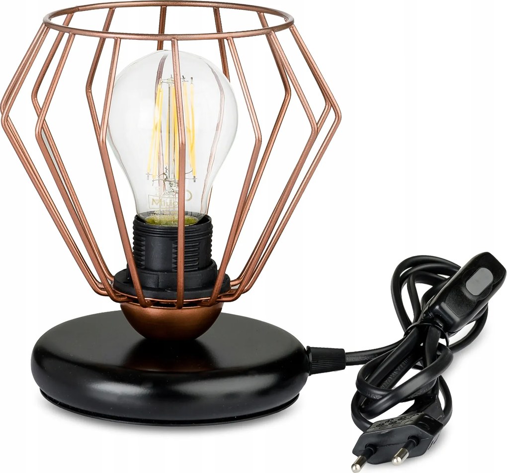 Éjjeli lámpa Loft asztali lámpa led E27 vezeték cu