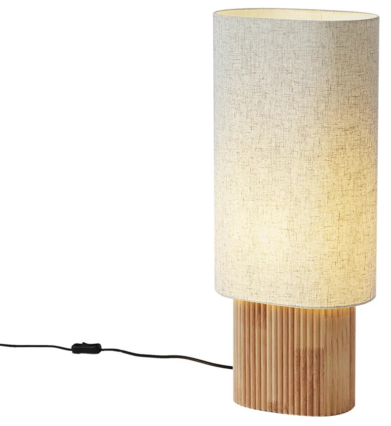 Japandi állólámpa fa lenvászon lámpabúrával 70cm - Lamel