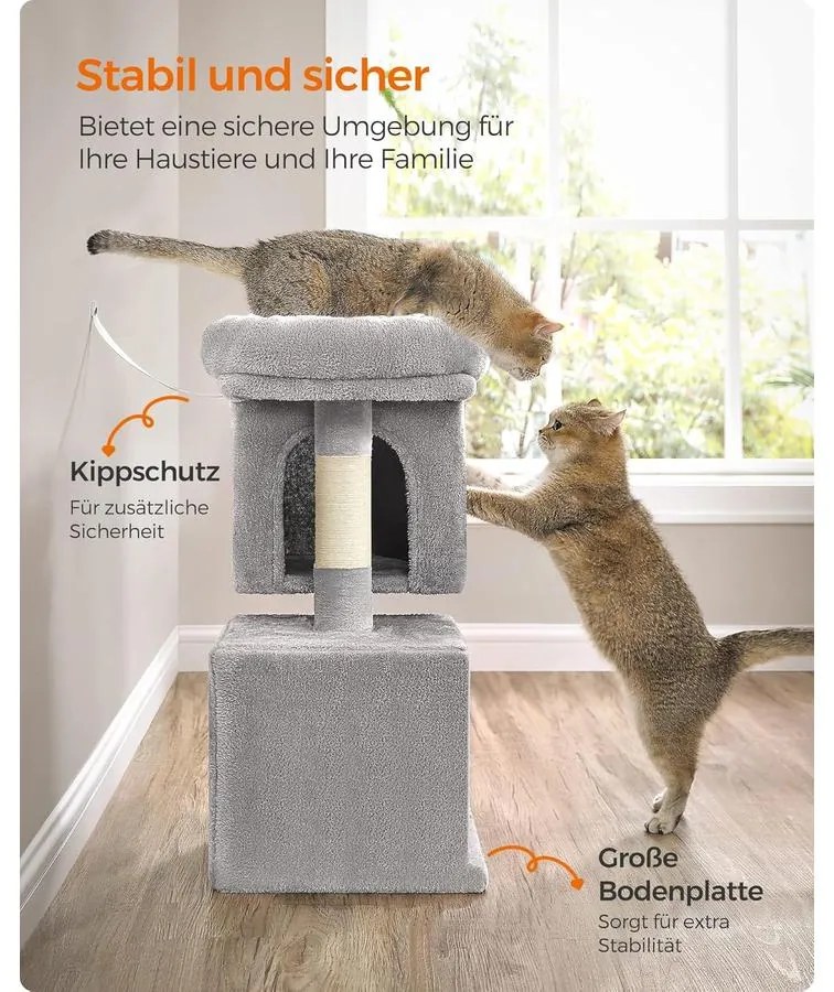 Feandrea kis macskafa, 67 cm magas kaparófa világosszürke színben