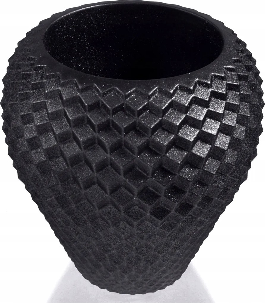 Virágtartó Cone Black Metallic Poli 10cm Virágtartó