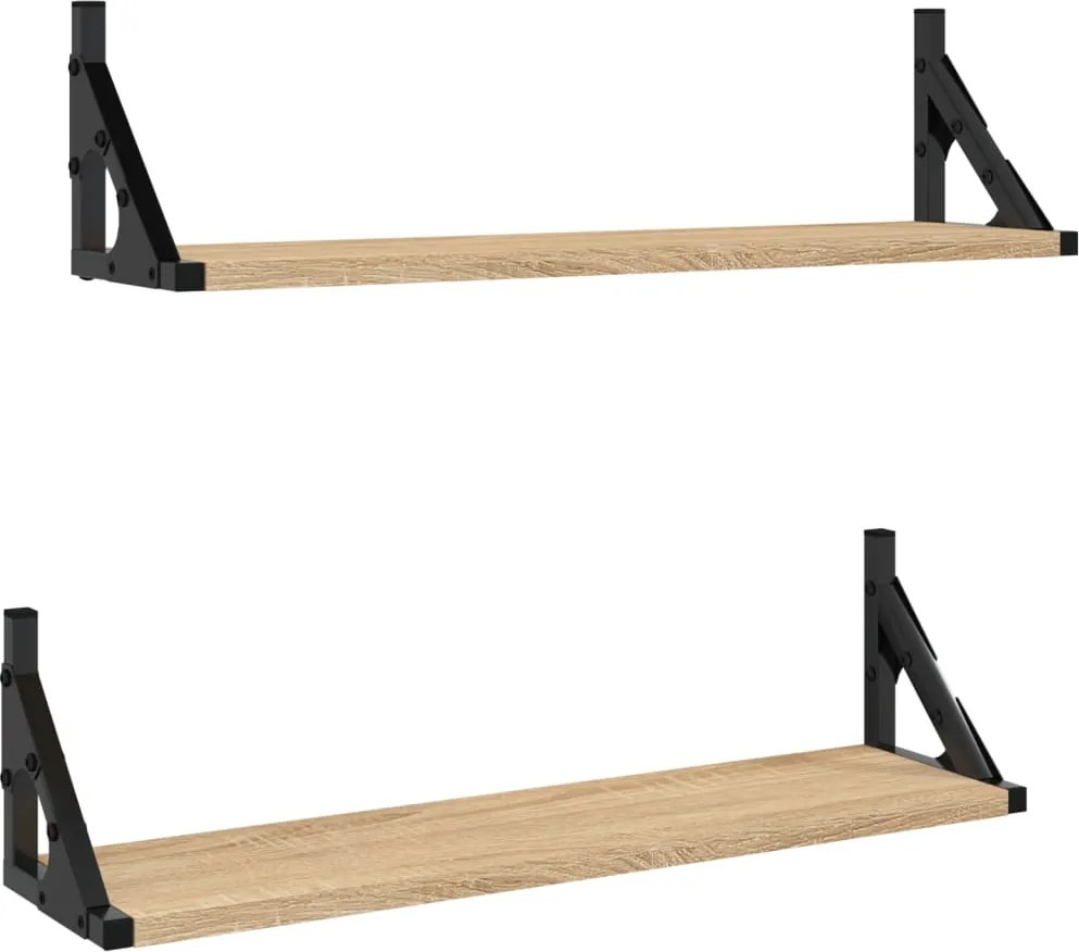 vidaXL 2 db sonoma tölgy fali polc 60 x 15 x 15,5 cm
