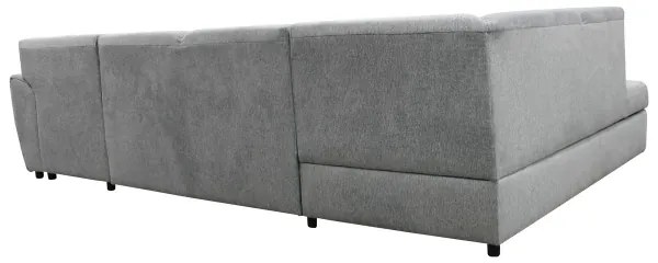 SERPA U-alakú, ággyá alakítható balos sarokülőgarnitúra tárolóval, szürke