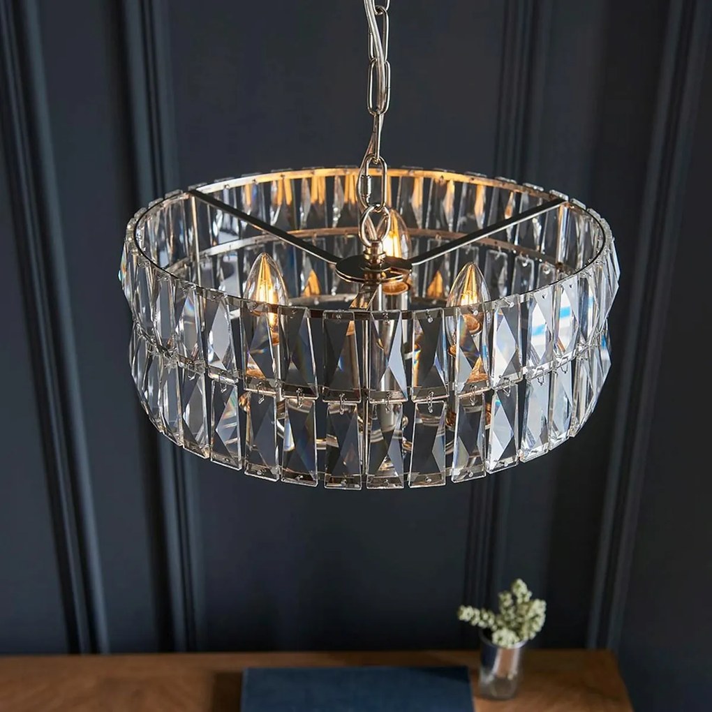 Endon glamour modern függeszték clifton nikkel átlátszó end104466