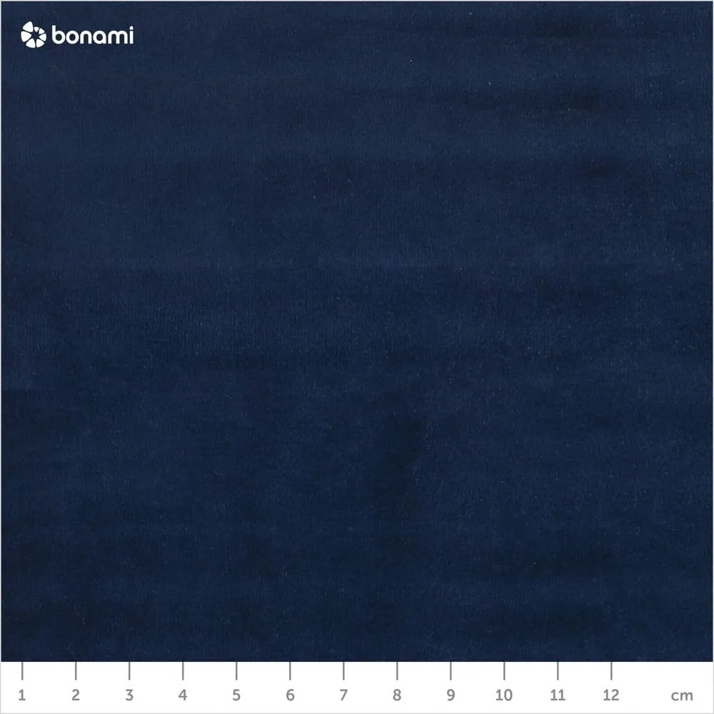 Sötétkék bársony kárpitozott ágyneműtartós franciaágy ágyráccsal 160x200 cm Bellis – Micadoni