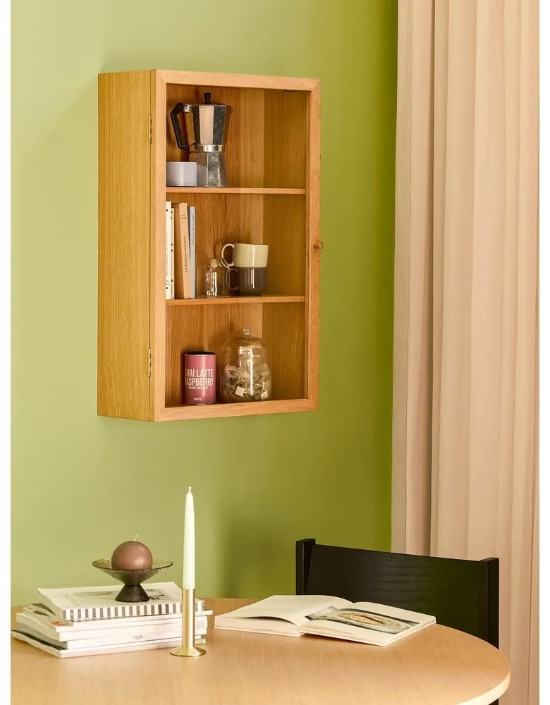 Natúr színű függő tálalószekrény tölgyfa dekorral 50x80 cm Panorama – Hübsch