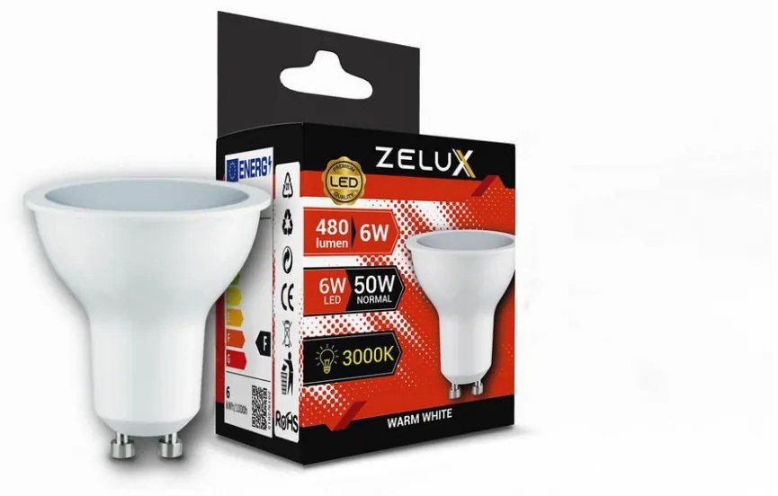 Zelux Led Spot Gu10 6W 3000K